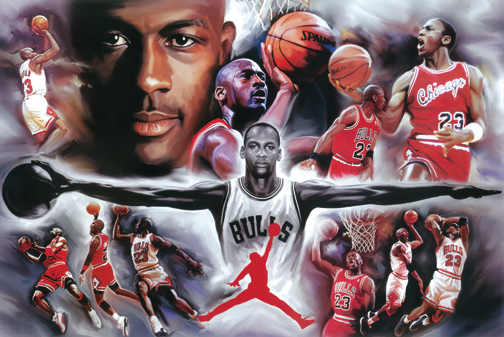 (image for) Michael Jordan Collage Painting - Click Image to Close
